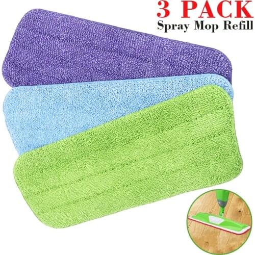 3pcs Can Be Reused Spray Mop Replacement Pads Heads Microfiber Refill Wet Dry Clean Washable Household Cleaning Accessories