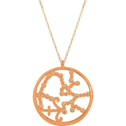 Sagittarius Constellation Necklace Zodiac Sign Neckalce Cute Boho New 925 Sterling Silver Rose Gold Star Sign Cz Diamond