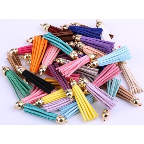 30pc 60mm Vintage Faux Leather Tassels Fringe Jewelry Making Findings Earring Accessories Key Chain Cellphone Straps Pendant