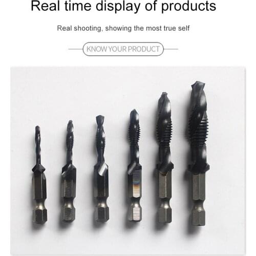 Screw Tap Drill Bits Hexagonal Shank Titanium Plated Hss Screw Thread Metric Tap Drill Bits Screw Machine Compound Tap M3-M10