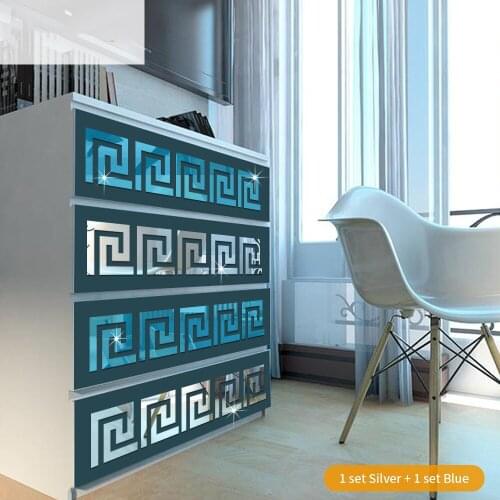 10cm 9 Color Creative Mirror Acrylic Sticker Living Bedroom DIY Furniture Decoration Decal Wall Border Mirror Sticker Home Decor