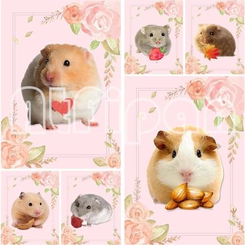 Animals 5D DIY Diamond Painting Cartoons Hamster 100% Full Round Embroidery Decoration Home Gift