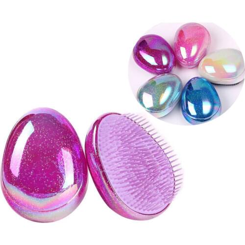 1PC Mini Tangle Hair Brush Egg Round Shape Soft Hairbrush Detangling Hair Brush Hair Styling Hairdressing Comb For Travel
