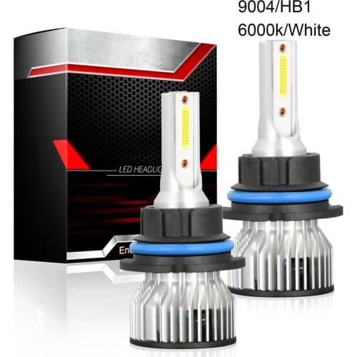 9004/HB1 White Light F2A LED Headlight Power Car Lights 6000K 4000LM/pair Universal Fit 9V To 36V 2 Pcs High Luminous Efficiency