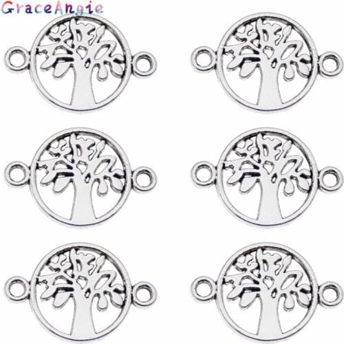 20pcs/lot Alloy Connector Charms Life Earrings Tree Pendants DIY Decoration Earrings 23*15mm Bohemia Keychain Accessories