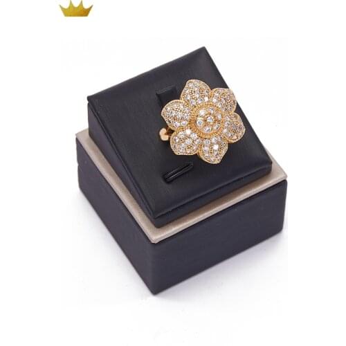 2020 May Finger Rings Women Round Crystal Caesar Ring Gold Color Ethnic Wedding Jewelry Ring