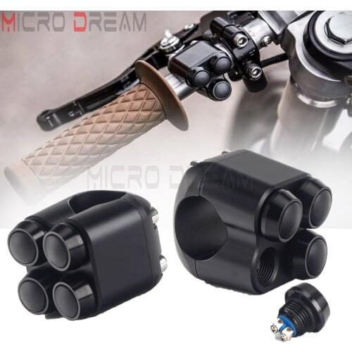 22mm 25mm Custom Motorcycle Handlebar Switches Slim Push Button for Harley Chopper Scrambler Cafe Racer Vintage Triple Switch