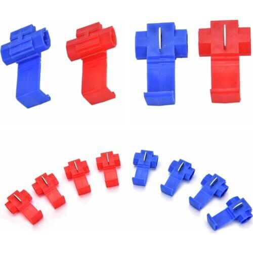 50pcs/lot Scotch Lock Red Blue Lock Quick Splice Crimp Terminal Hard Soft Wire Connector