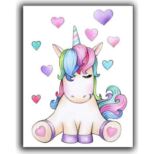 5d Diy Diamond Painting Cartoon Unicorn Diamond Embroidery Baby Girl Room Decoration Mosaic Art Cross Stitch