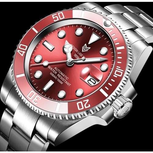 2021 LIGE Watch Men Automatic Mechanical Tourbillon Clock Fashion Sapphire Glass 316L Steel 100M Waterproof Watches Reloj Hombre