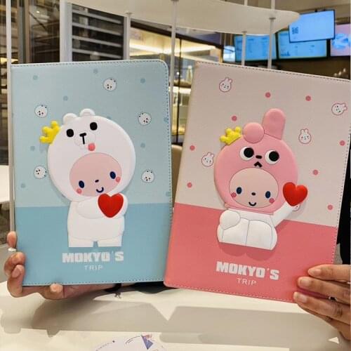 Cute Cartoon With Pencil Slot Case For iPad AIR 3 10.9 10.5 Pro 2020 11 inch Cases 2019 for iPad 2018 Air2 9.7 Mini 5 Cover Capa