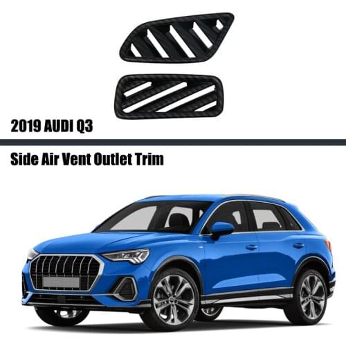 For AUDI Q3 2019 2020 2021 Dashboard Air Outlet Frame Decoration Decals Car Styling LHD Stainless Carbon Fiber Accessories