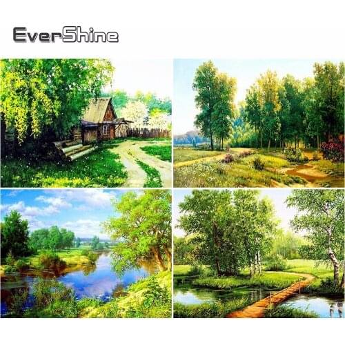 Evershine 5D Diamond Painting Full Drill Square Scenery Diamond Embroidery Sale Tree Rhinestones Pictures Diamond Mosaic Scenic
