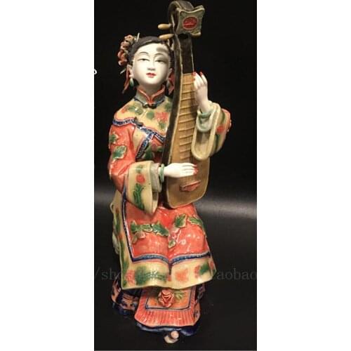 Porcelain doll sitting room TV cabinet classic ladies decoration violin tuning luxury girl Beauty figure Sculpture statue Home