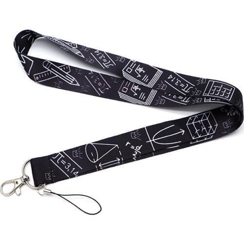 Koolbey Geometric Mathematical Formula Lanyard For Keychain ID Card Pass Mobile Phone Hang Rope Lariat Lanyard Key Holder SC4591
