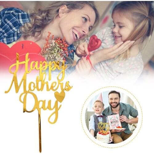 Cake Decoration Happy Mothers Day Cake Topper Acrylic Letter Cake Picks Cake Decoration Cupcake Toppers Event Party Supplies