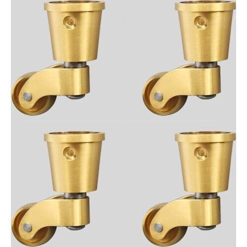 Brand New 4PCS Pure Brass Universal Heavy Furniture Casters Table Chair Sofa Bar Piano Smoothly Wheels Furntiure Rollers Runners