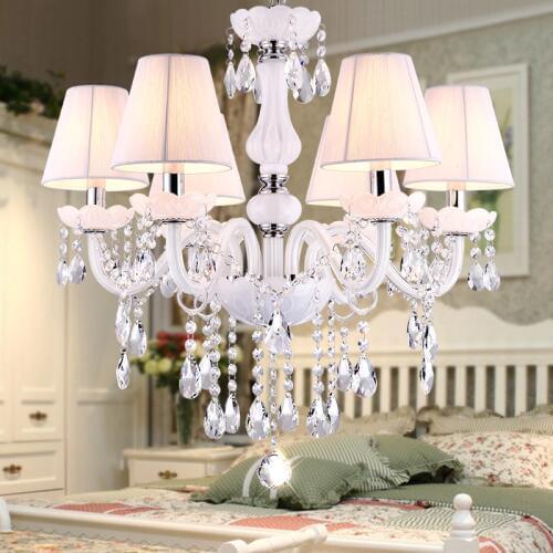 New Modern White crystal chandeliers for Livingroom Bedroom indoor lamp K9 crystal lustres de teto ceiling chandelier
