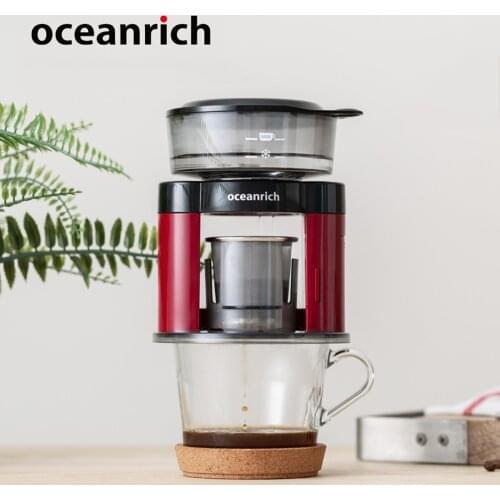 Oceanrich Automatic Intelligent Rotating Coffee Machine Drip American Portable Household Small Hand Punch Ear Cup Filters Pot S3