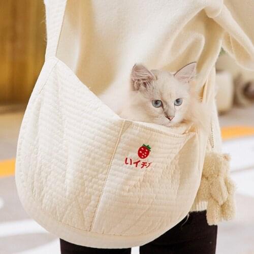 Outing Portable Cat Shoulder Canvas Aslant Bag Teddy Carrier for Dog Transportation Pet Cat Product Soft and Comfortable S-l