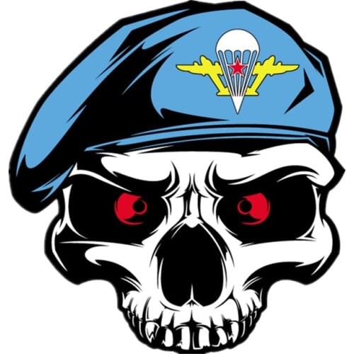 S41119# Various Sizes Various Sizes Self-adhesive Decal Airborne Skull Car Sticker Waterproof Auto Decors on Bumper Rear Window