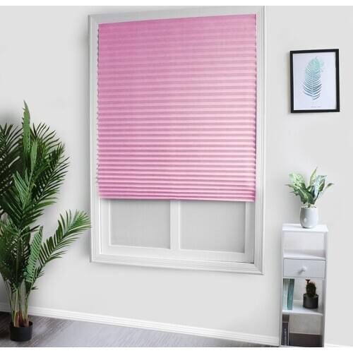 Self-adhesive Pleated Blinds Half Blackout Windows Curtains Bathroom Balcony Shades For Home Window Door
