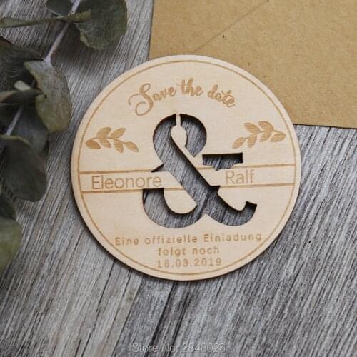 Custom Wedding Save the date Magnet ,Wooden die cut Save the Dates,personalized rustic Wooden magnets, invitation Magnet