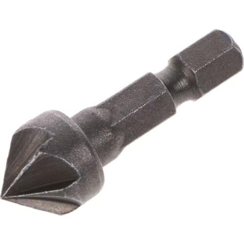 6 Flute Countersink Drill Bit 90 Degree Point Angle Chamfer Cutting Woodworking Tool