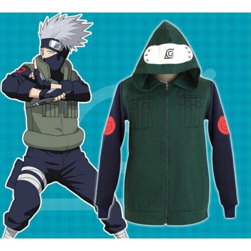 Cosplay Hatake Kakashi Hoodie 3D Print Zipper Up Hood Hoodie Jacket Pullover High Quality