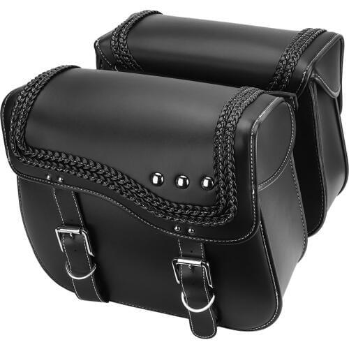 KEMiMOTO Waterproof Saddle Bags PU Leather Travel Bag For Softail For Sportster XL 883 1200 For Indian Scout 2015 iron Saddlebag