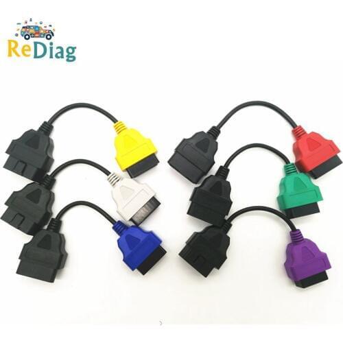 High Quality 6/4/3PCS/LOT FOR FIAT ECU OBD2 Connector Diagnostic Cable For Fiat ECU Scan MultiECUScan Cable for Fiat