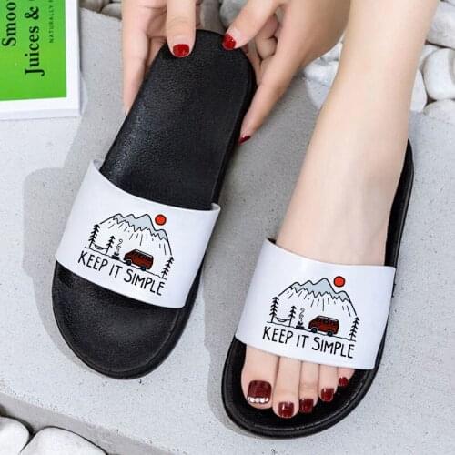 Shoes for Woman 2021 Winter Atmosphere Car Printing Sandals Comfortable Women Shoes Outdoor Indoor Home Non-slip Slides