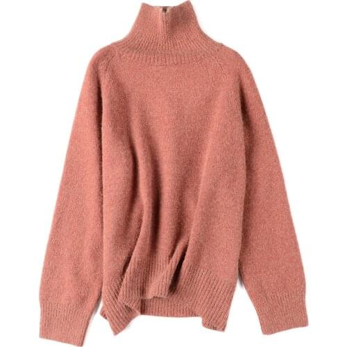 Autumn Winter Women High Quality Turtleneck Sweater Oversize Wool Warm Pullovers Sweater Long Sleeve Cashmere Loose Jumper
