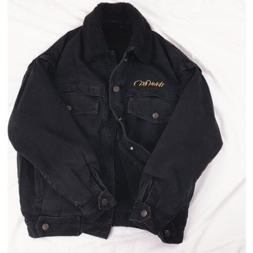 Winter Thick Warm Lamb wool Denim Jacket Coat Women Vintage Wash Black Outwear Korean Loose Jeans Jackets Female Chaqueta Mujer