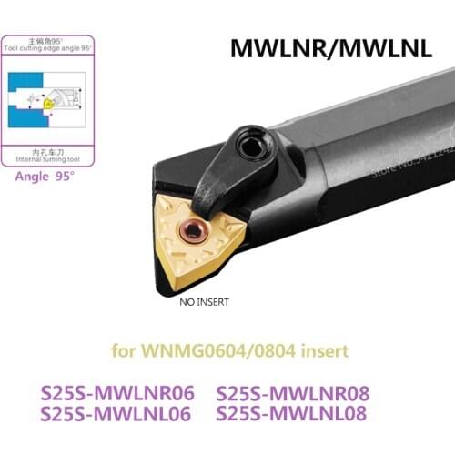 1PC S25S-MWLNR06 S25S-MWLNR08 CNC Lathe Cutting Tools MWLNR MWLNL Bar Internal Turning Tool Holder for WNMG Carbide Inserts
