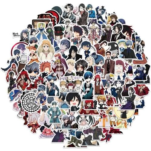 10/50/100PCS Black Butler Sticker Pack for Children Gift Cartoon Anime Stickers To Stationery Laptop Suitcase Guitar Decals