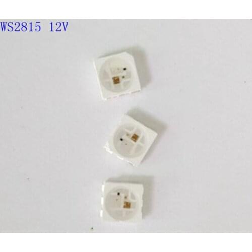 100-1000PCS WS2815 LED Chip 5050 RGB Intelligent control DC12V signal break-point continuous transmission full color light beads