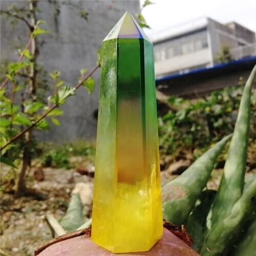 122mm Natural Crystal Quartz Obelisk Wand Point Tower Mineral Gemstones Aura Yellow Reiki Healing Wicca Decor Art Collectible
