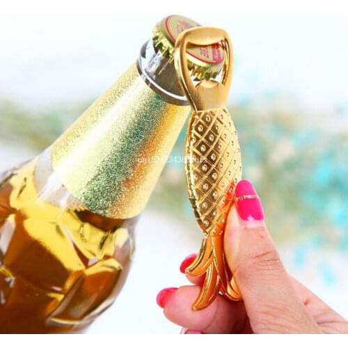 200pcs Bottle Opener Pineapple Shape Alloy Tool Wedding Party Birthday Baby Shower Favor Gift Souvenirs Golden tool