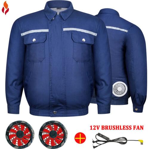 2021 Summer Outdoor Cooling Fan Jacket Men Air Conditioning Clothing Sun-Protcetive Coat Construction Work Clothes Jacket