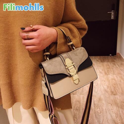 2019 New Brand Women Leather Handbags Famous Luxury Designer Contrast Color Fashion Shoulder Bags Female Crossbody Purses S1897