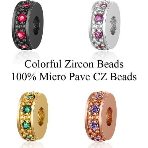 3pcs/lot 24 Color DIY Spacer Zircon Beads Wholesale 100% High Quality Micro Pave CZ Spacer Bead for Beaded Bracelets Making