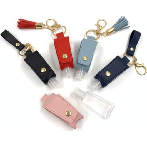 30ML Bottle Cover T-shape Storage Bags PU Leather Tassel Holder Keychain Protable Keyring Cover Party Gift SN3437