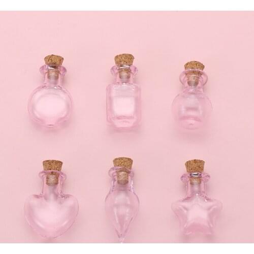5pcs Mini Glass Cork Bottles Empty Sample Jars Wishing Bottle Wedding Home Decoration DIY Pendants Cork Stopper Storage Vial