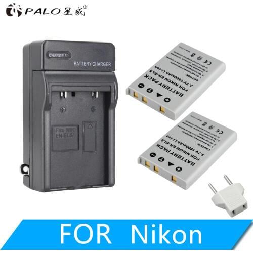 2Pcs 1600mAh EN-EL5 EN EL5 ENEL5 Battery + Charger For NIKON Coolpix 3700 4200 P5000 5200 5900 7900 S10 P3 P4
