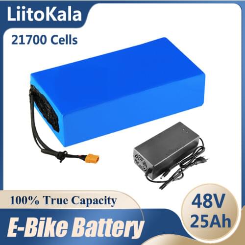LiitoKala 48V 25Ah Electric Bike Triangle Battery 21700 5000mAh 13S5P 500W Scooter Battery 48v25ah Electric Bike Battery