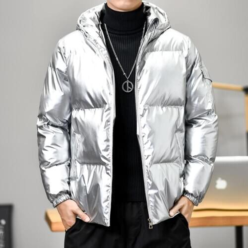 HCXY brand Mens winter jackets and coats large size shiny hooded parkas for men warm cotton jacket male