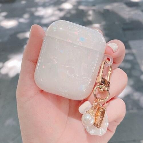Fundas For AirPods Pro Case Cute Shell Pendant keyring headphone case For Apple Airpods 3/2/1 silicone Earphone Cover With Hook