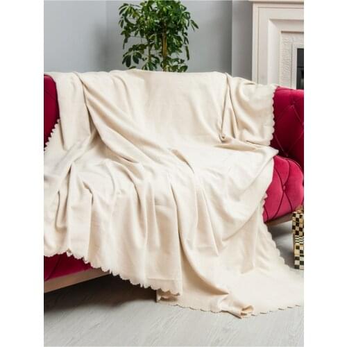 Raw white Chenille Double-Sided Non-Slip Sofa Bed Cover And Sofa Throw