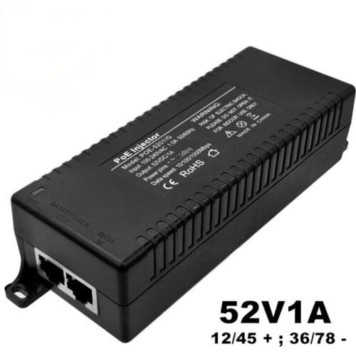Active POE Injector 48V-52V 10/100/1000Mbps Max 48w Output CPE Surveillance Camera POE Power Supply Module